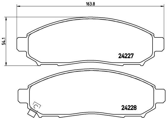 Комплект гальмівних накладок, дискове гальмо BREMBO P 56 059