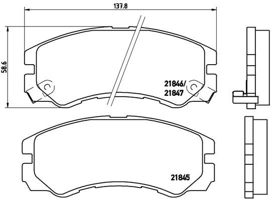 Stabdžių trinkelių rinkinys, diskinis stabdys BREMBO P 59 020