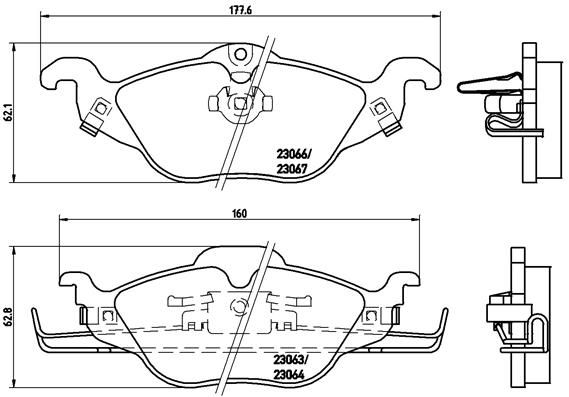 Brake Pad Set, disc brake BREMBO P 59 030