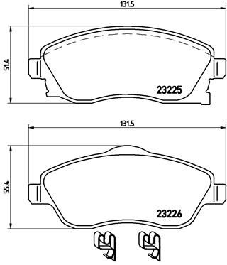 Brake Pad Set, disc brake BREMBO P 59 036