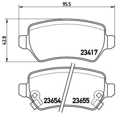 Комплект гальмівних накладок, дискове гальмо BREMBO P 59 038X