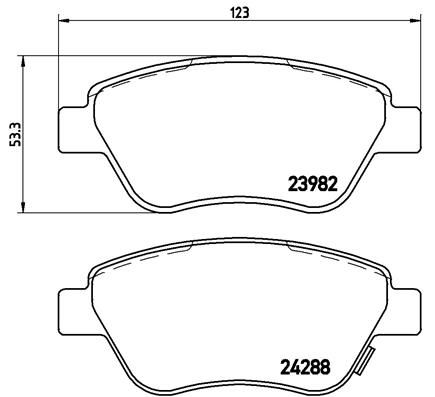 Stabdžių trinkelių rinkinys, diskinis stabdys BREMBO P 59 051X