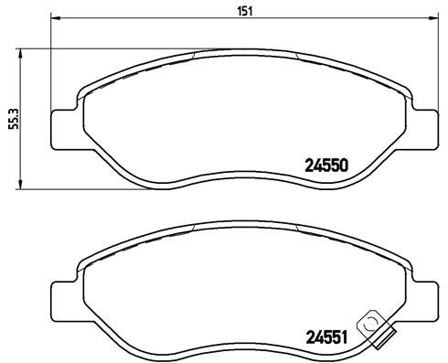 Brake Pad Set, disc brake BREMBO P 59 053