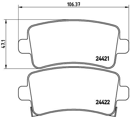 Brake Pad Set, disc brake BREMBO P 59 060