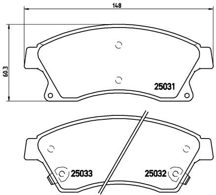 Stabdžių trinkelių rinkinys, diskinis stabdys BREMBO P 59 076