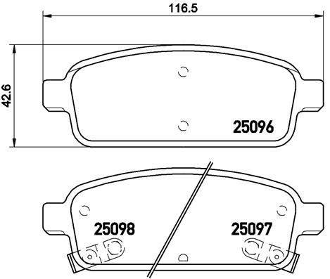 Комплект гальмівних накладок, дискове гальмо BREMBO P 59 080