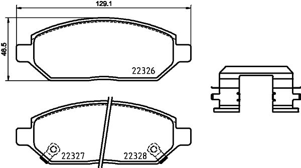 Комплект гальмівних накладок, дискове гальмо BREMBO P 59 088