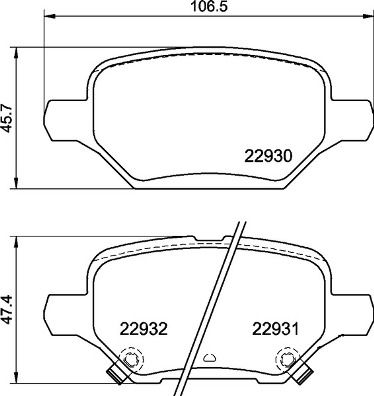 Stabdžių trinkelių rinkinys, diskinis stabdys BREMBO P 59 099