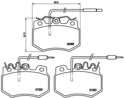 Комплект гальмівних накладок, дискове гальмо BREMBO P 61 031