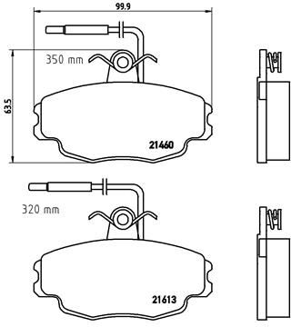 Brake Pad Set, disc brake BREMBO P 61 043