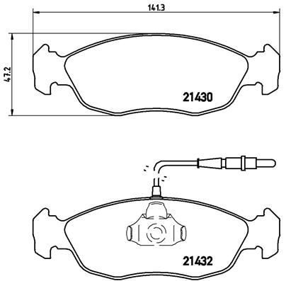 Комплект гальмівних накладок, дискове гальмо BREMBO P 61 054