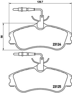 Brake Pad Set, disc brake BREMBO P 61 060