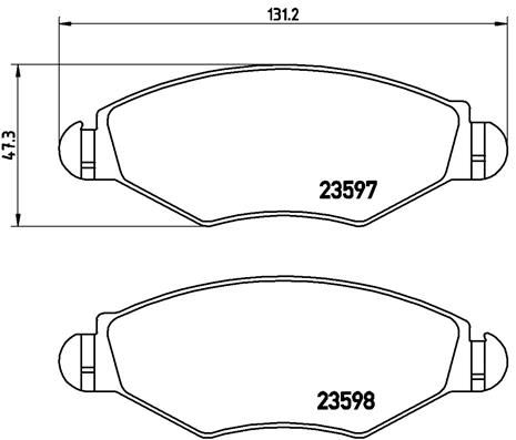 Комплект гальмівних накладок, дискове гальмо BREMBO P 61 063