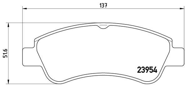 Комплект гальмівних накладок, дискове гальмо BREMBO P 61 066