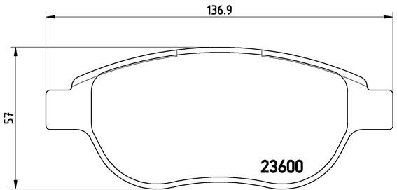 Комплект гальмівних накладок, дискове гальмо BREMBO P 61 068