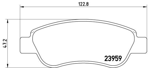 Комплект гальмівних накладок, дискове гальмо BREMBO P 61 081