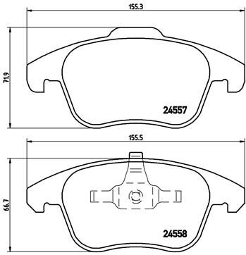 Комплект гальмівних накладок, дискове гальмо BREMBO P 61 086