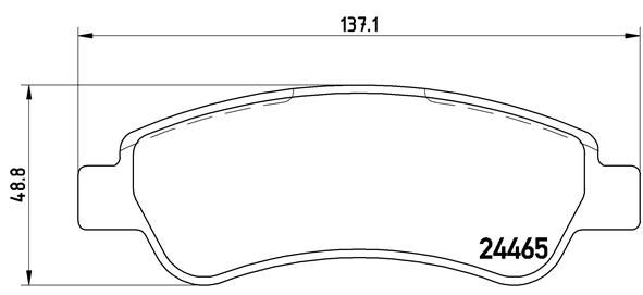 Комплект гальмівних накладок, дискове гальмо BREMBO P 61 091