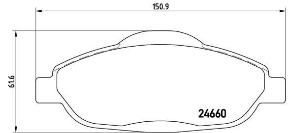 Комплект гальмівних накладок, дискове гальмо BREMBO P 61 101X