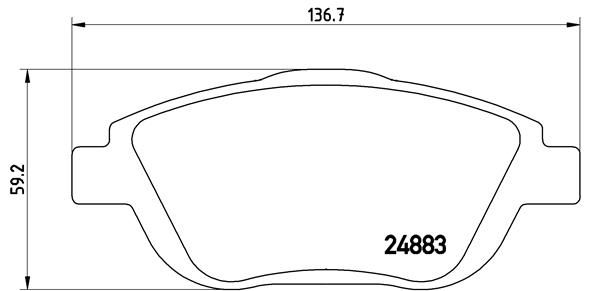 Комплект гальмівних накладок, дискове гальмо BREMBO P 61 103