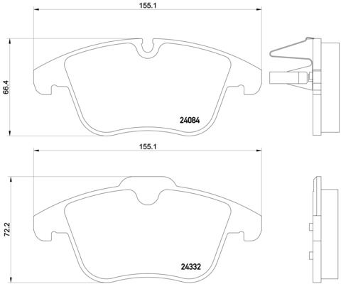 Brake Pad Set, disc brake BREMBO P 61 106