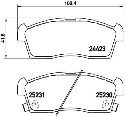 Brake Pad Set, disc brake BREMBO P 61 108