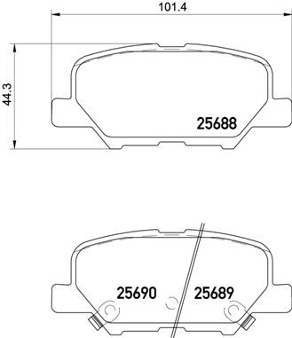 Stabdžių trinkelių rinkinys, diskinis stabdys BREMBO P 61 111