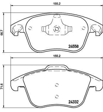 Stabdžių trinkelių rinkinys, diskinis stabdys BREMBO P 61 117