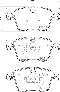 Комплект гальмівних накладок, дискове гальмо BREMBO P 61 127