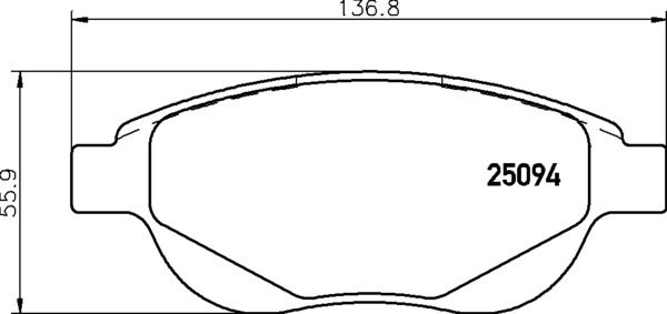 Stabdžių trinkelių rinkinys, diskinis stabdys BREMBO P 61 137