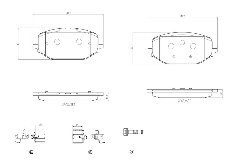Brake Pad Set, disc brake BREMBO P 61 142