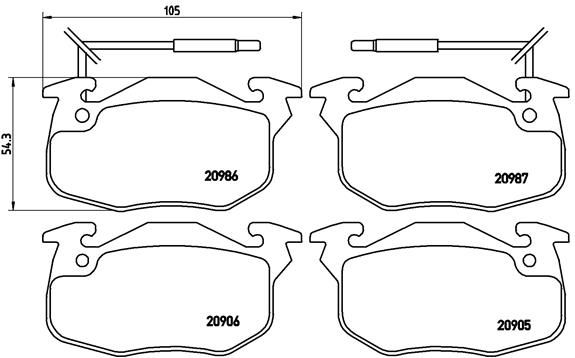 Brake Pad Set, disc brake BREMBO P 68 010