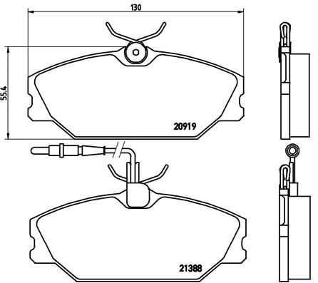 Комплект гальмівних накладок, дискове гальмо BREMBO P 68 014