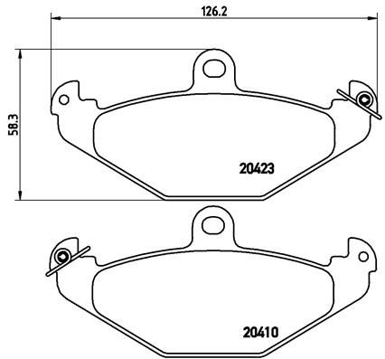 Stabdžių trinkelių rinkinys, diskinis stabdys BREMBO P 68 017