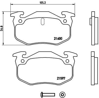 Комплект гальмівних накладок, дискове гальмо BREMBO P 68 018