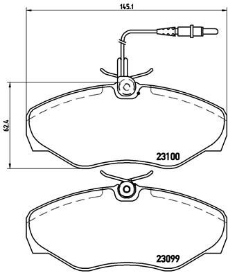 Комплект гальмівних накладок, дискове гальмо BREMBO P 68 026