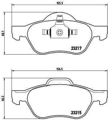 Stabdžių trinkelių rinkinys, diskinis stabdys BREMBO P 68 029