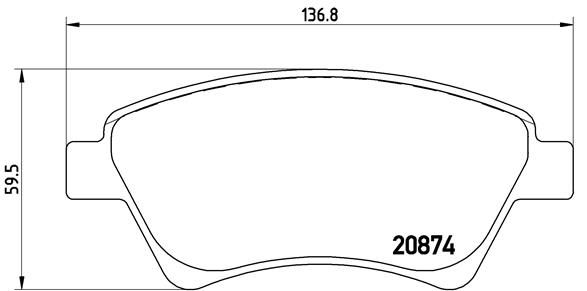 Комплект гальмівних накладок, дискове гальмо BREMBO P 68 034