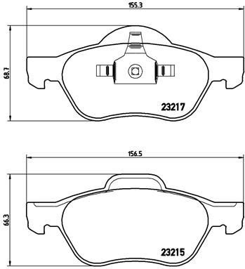 Комплект гальмівних накладок, дискове гальмо BREMBO P 68 048