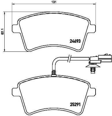 Комплект гальмівних накладок, дискове гальмо BREMBO P 68 058