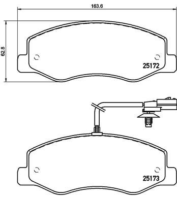 Stabdžių trinkelių rinkinys, diskinis stabdys BREMBO P 68 061