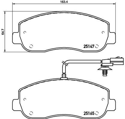 Stabdžių trinkelių rinkinys, diskinis stabdys BREMBO P 68 062