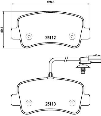 Stabdžių trinkelių rinkinys, diskinis stabdys BREMBO P 68 063