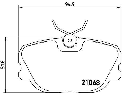 Stabdžių trinkelių rinkinys, diskinis stabdys BREMBO P 71 004