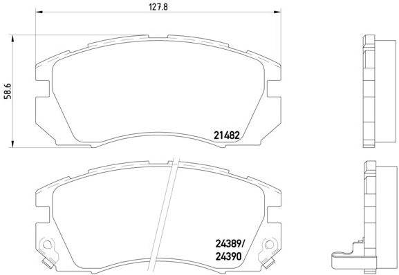 Комплект гальмівних накладок, дискове гальмо BREMBO P 78 007
