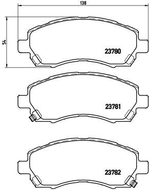 Stabdžių trinkelių rinkinys, diskinis stabdys BREMBO P 78 009