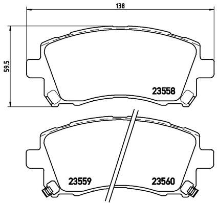 Комплект гальмівних накладок, дискове гальмо BREMBO P 78 010X