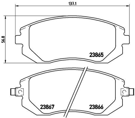 Комплект гальмівних накладок, дискове гальмо BREMBO P 78 013