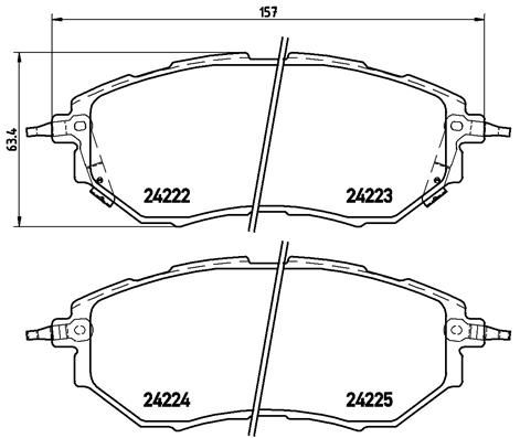 Комплект гальмівних накладок, дискове гальмо BREMBO P 78 017X