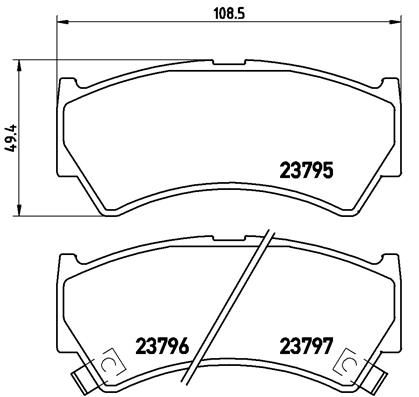 Комплект гальмівних накладок, дискове гальмо BREMBO P 79 013